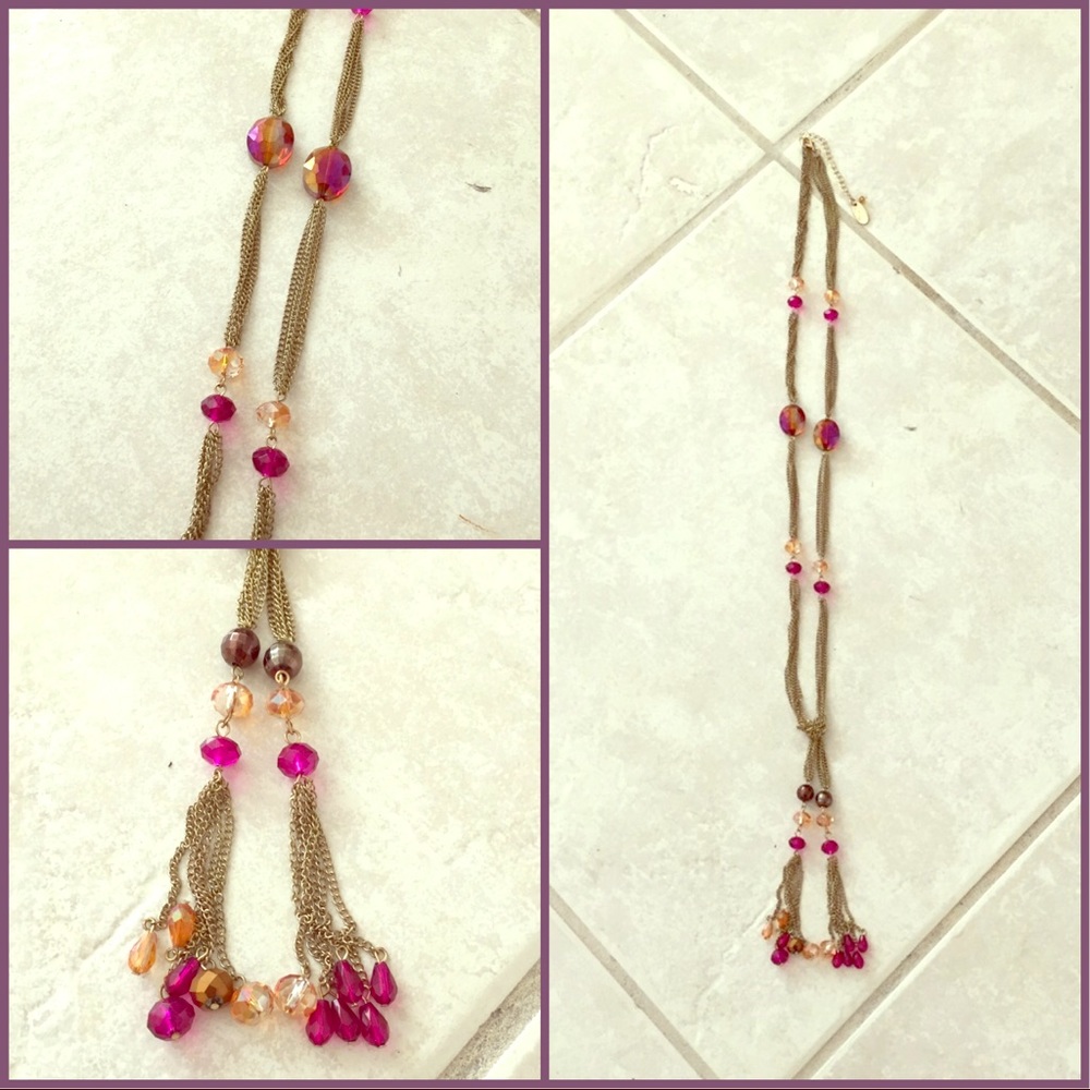 Jules Gold Chain, beaded long necklace